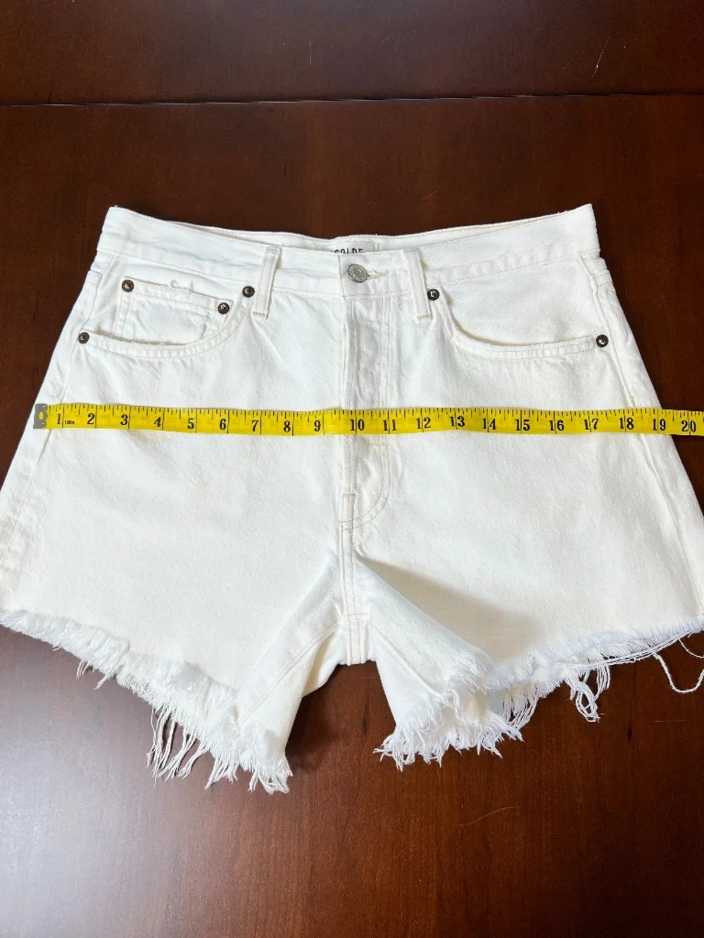 Agolde Parker Long Distressed Denim Cut-Off Shorts
